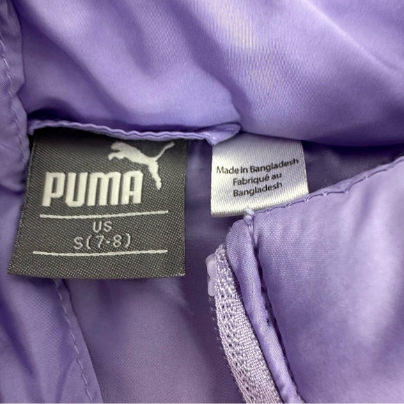 Puma Girls Youth size Small Purple Quilted Puffer Vest - Picture 8 of 10